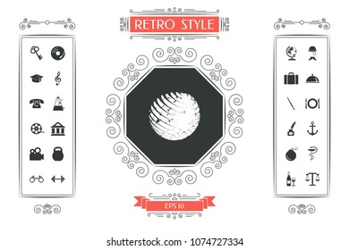 Earth logo design with grunge effect