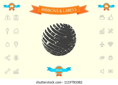 Earth logo design with grunge effect