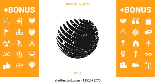 Earth logo design with grunge effect