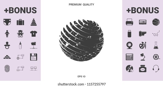 Earth logo design with grunge effect - graphic elements for your design