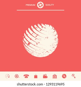 Earth logo design with grunge effect. Graphic elements for your design