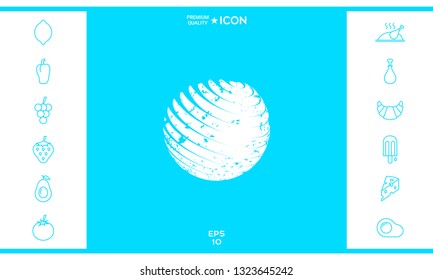 Earth logo design with grunge effect. Graphic elements for your design