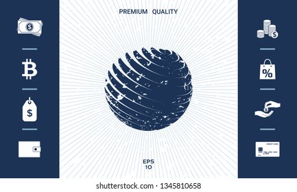Earth logo design with grunge effect. Graphic elements for your design