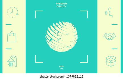 Earth logo design with grunge effect. Graphic elements for your design
