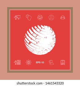 Earth logo design with grunge effect. Graphic elements for your design