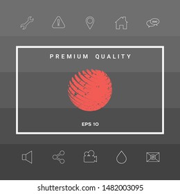 Earth logo design with grunge effect. Graphic elements for your design