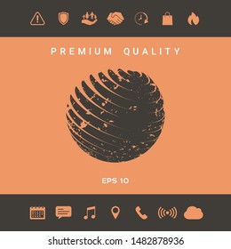 Earth logo design with grunge effect. Graphic elements for your design