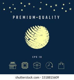 Earth logo design with grunge effect. Graphic elements for your design