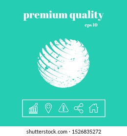 Earth logo design with grunge effect. Graphic elements for your design