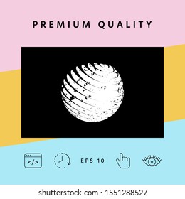Earth logo design with grunge effect. Graphic elements for your design