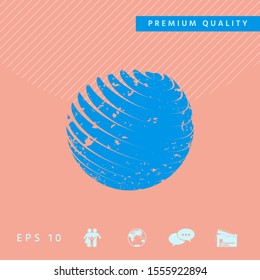 Earth logo design with grunge effect. Graphic elements for your design