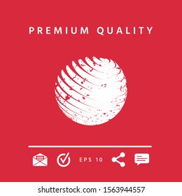 Earth logo design with grunge effect. Graphic elements for your design