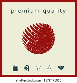 Earth logo design with grunge effect. Graphic elements for your design