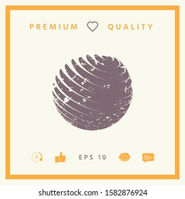 Earth logo design with grunge effect. Graphic elements for your design