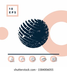 Earth logo design with grunge effect. Graphic elements for your design