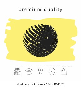 Earth logo design with grunge effect. Graphic elements for your design