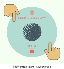 Earth logo design with grunge effect. Graphic elements for your design