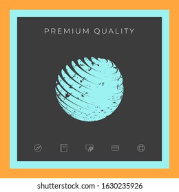 Earth logo design with grunge effect. Graphic elements for your design