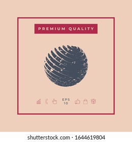 Earth logo design with grunge effect. Graphic elements for your design