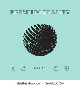 Earth logo design with grunge effect. Graphic elements for your design
