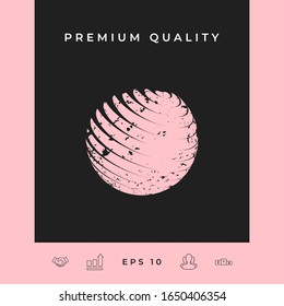 Earth logo design with grunge effect. Graphic elements for your design