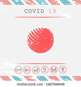 Earth logo design with grunge effect. Graphic elements for your design