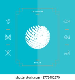 Diseño del logo de la Tierra con efecto de grano. Elementos gráficos para su diseño