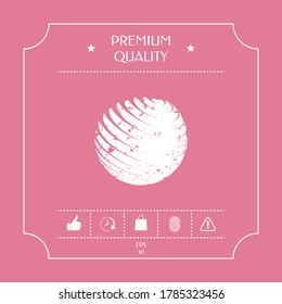 Earth logo design with grunge effect. Graphic elements for your design