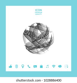 Earth logo design with multidirectional stripes