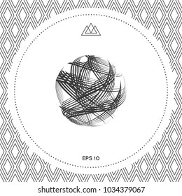 Earth logo design with multidirectional stripes