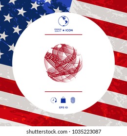 Earth logo design with multidirectional stripes