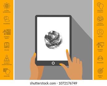Earth logo design with multidirectional stripes
