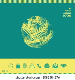 Earth logo design with multidirectional stripes