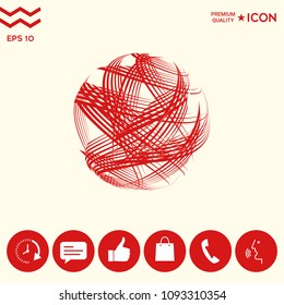 Earth logo design with multidirectional stripes