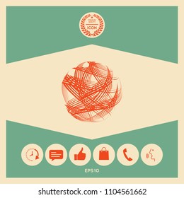 Earth logo design with multidirectional stripes