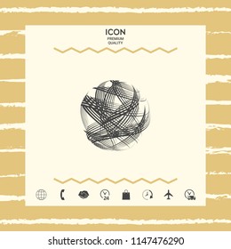 Earth logo design with multidirectional stripes