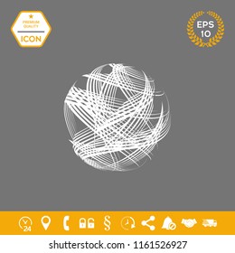 Earth logo design with multidirectional stripes