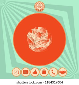 Earth logo design with multidirectional stripes