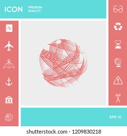 Earth logo design with multidirectional stripes