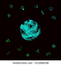 Earth logo design with multidirectional stripes
