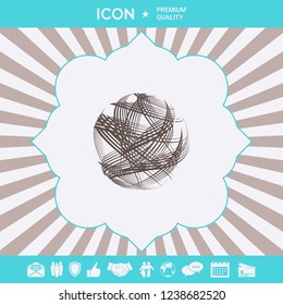 Earth logo design with multidirectional stripes. Graphic elements for your design