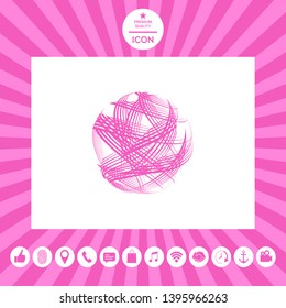 Earth logo design with multidirectional stripes. Element for your design