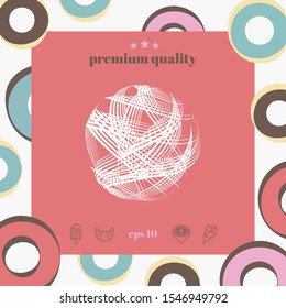 Earth logo design with multidirectional stripes. Graphic elements for your design