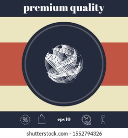 Earth logo design with multidirectional stripes. Graphic elements for your design