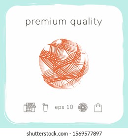 Earth logo design with multidirectional stripes. Graphic elements for your design