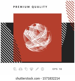 Earth logo design with multidirectional stripes. Graphic elements for your design