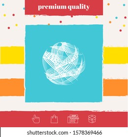 Earth logo design with multidirectional stripes. Graphic elements for your design