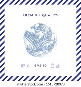 Earth logo design with multidirectional stripes. Graphic elements for your design