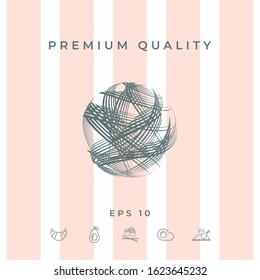 Earth logo design with multidirectional stripes. Graphic elements for your design