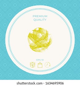 Earth logo design with multidirectional stripes. Graphic elements for your design